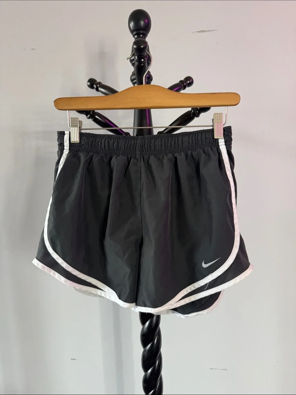 Nike Women's Black Athletic Shorts with White Trim